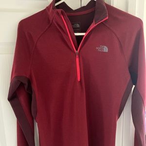 Red 1/4 North face shirt